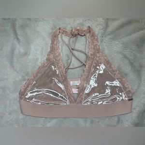 PINK Velvet Strappy Bralette